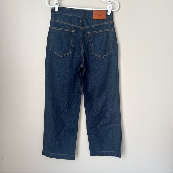 Lucky Brand Women’s Dark Wash High Rise Crop Wide Leg Jeans Size 26 - Picture 7 of 8